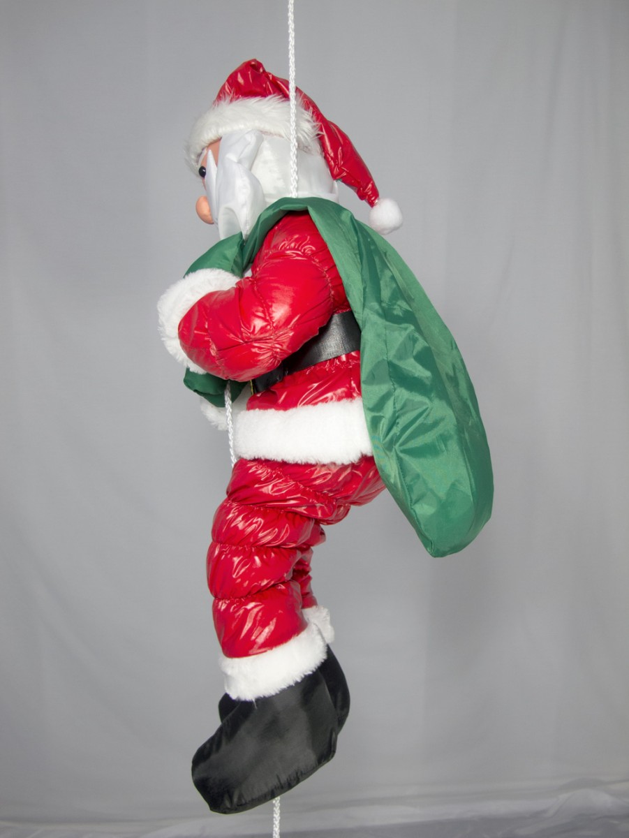 Hanging Padded Santa Outdoor Decoration - 64cm  Large 