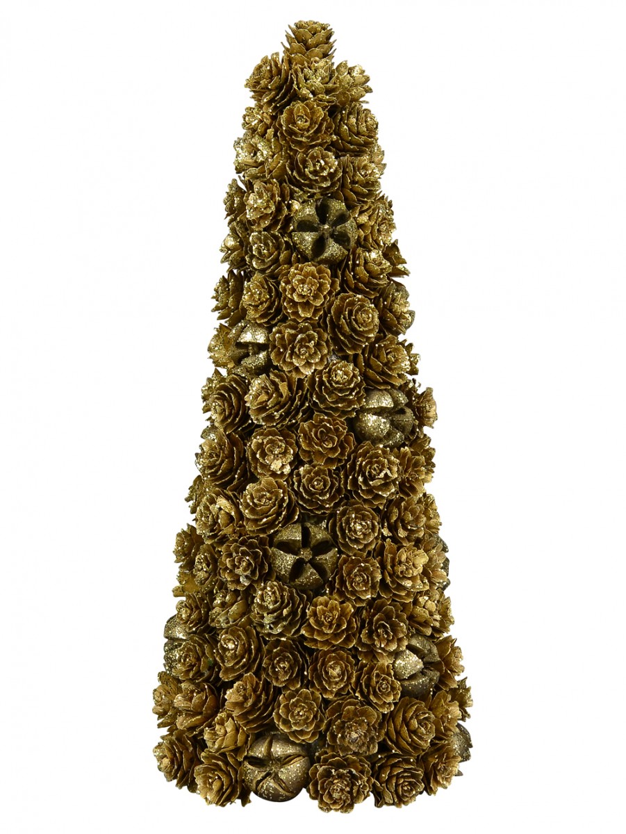  Gold  Glitter Mini Pinecone Christmas  Tree Standing 