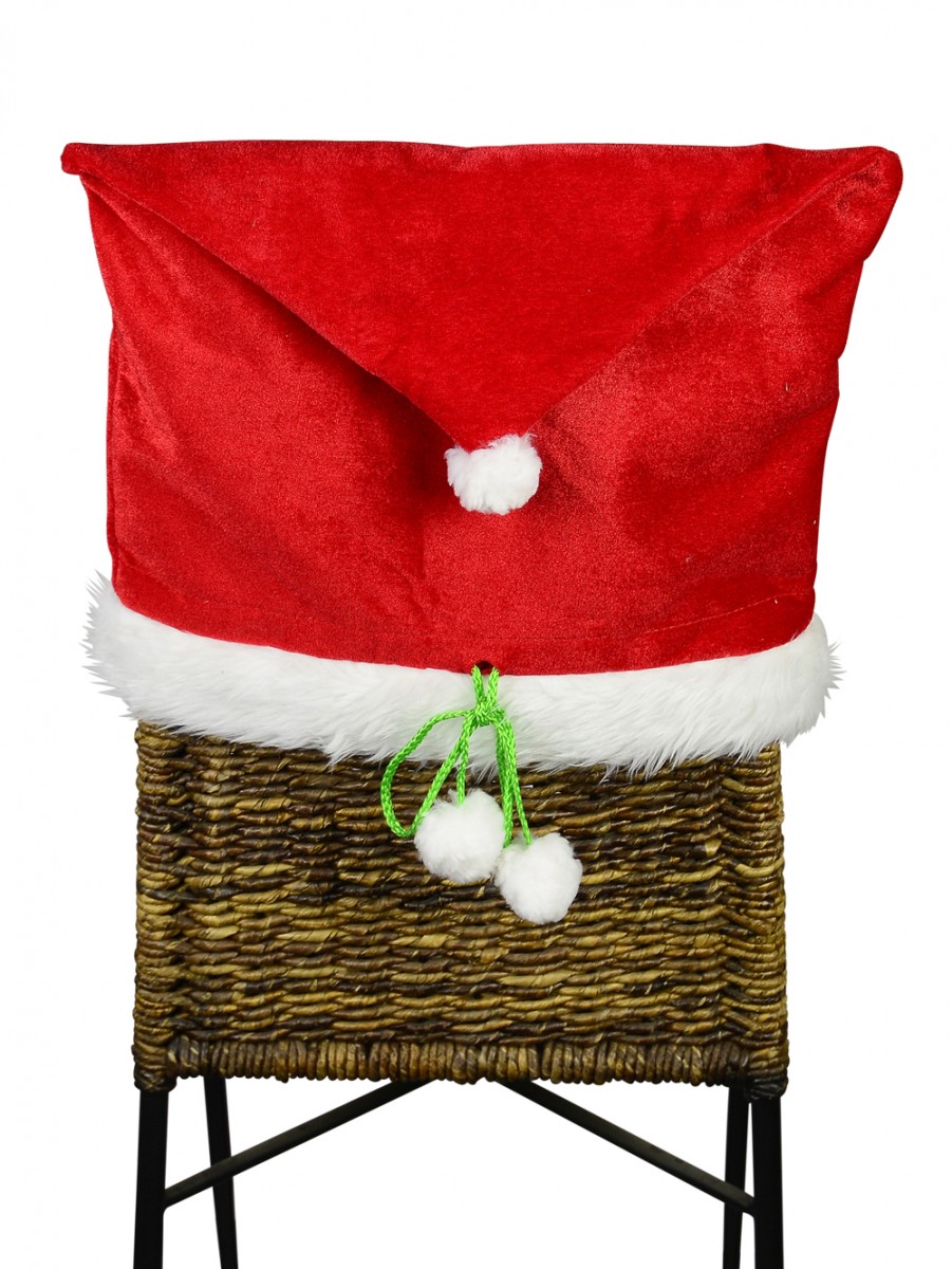 Merry Christmas Red Velvet Santa Hat Chair Cover Product Archive Buy online from The