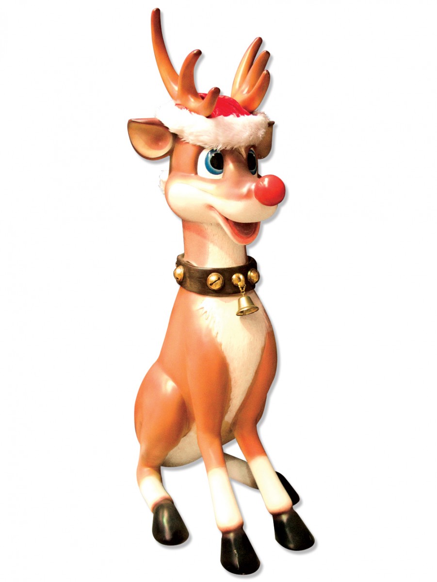 Outdoor Resin Reindeer Christmas Decorations Cute Sitting Life Size