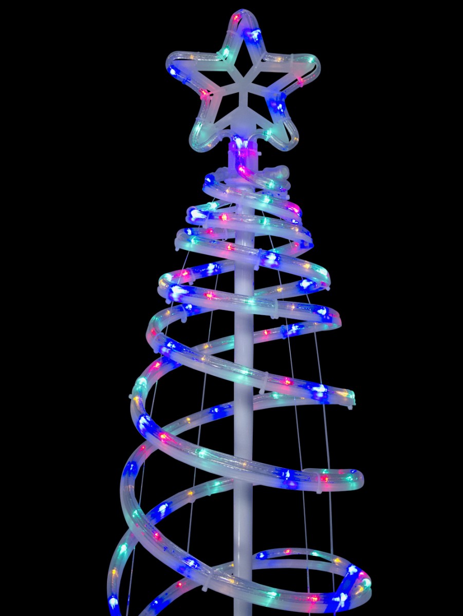 Christmas Lights Led Rope Solar Spiral Tree With Star Outdoor