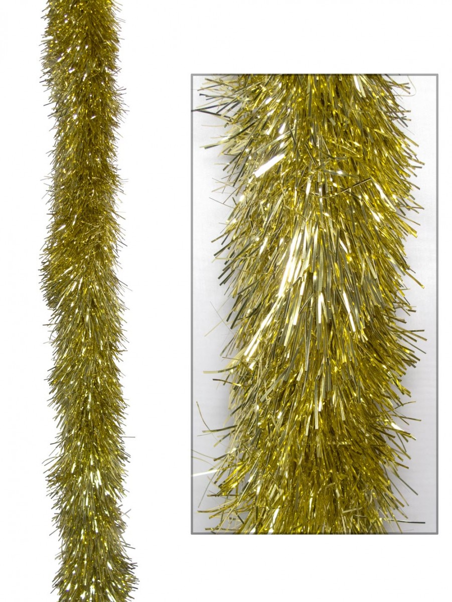 Gold Metallic 8ply Tinsel Garland 10cm X 5m Garlands, Wreaths