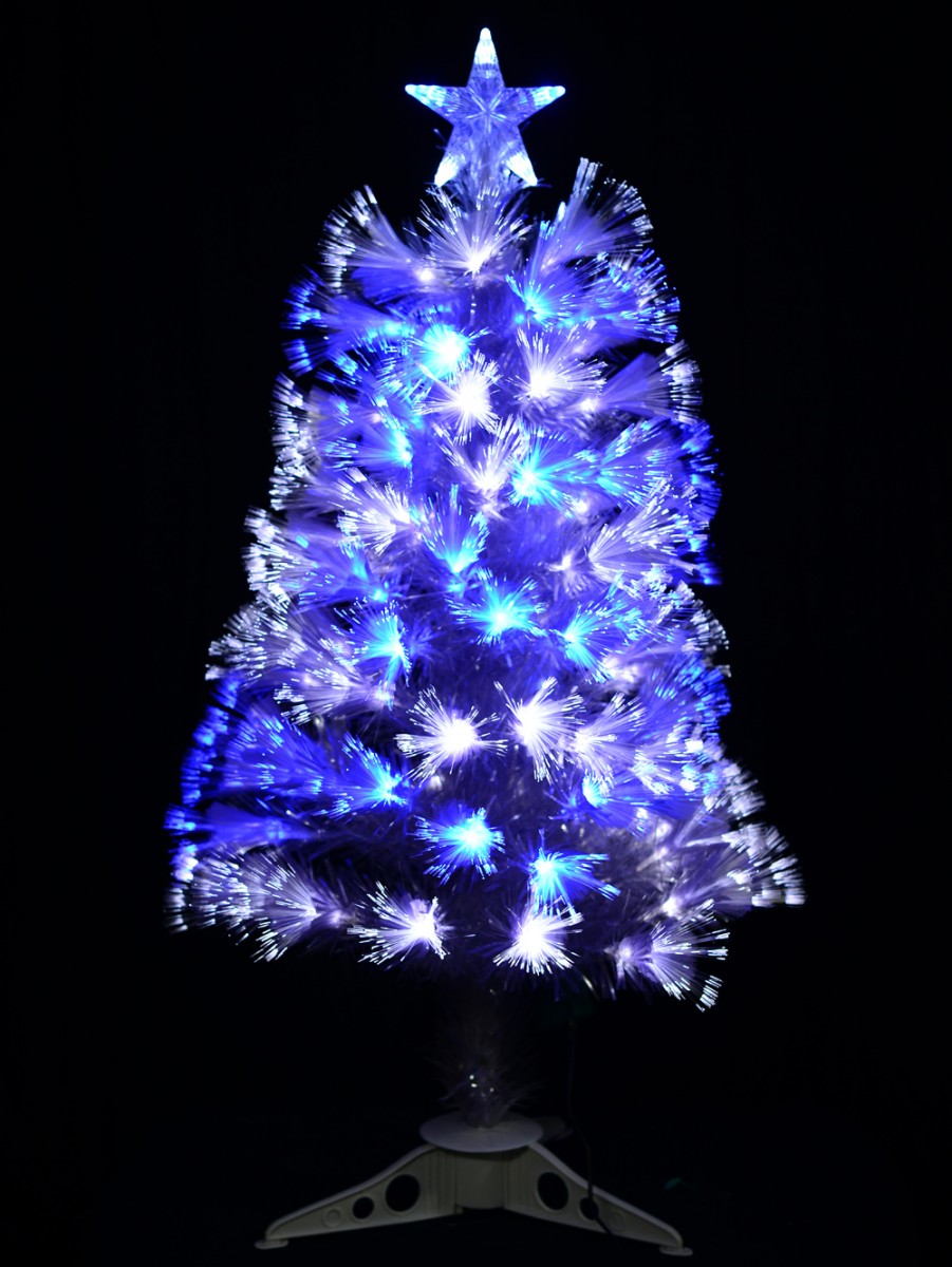 Blue Cool White Led Fibre Optic Tree With Transparent Leaves 90cm Christmas Trees Buy Online From The Christmas Warehouse