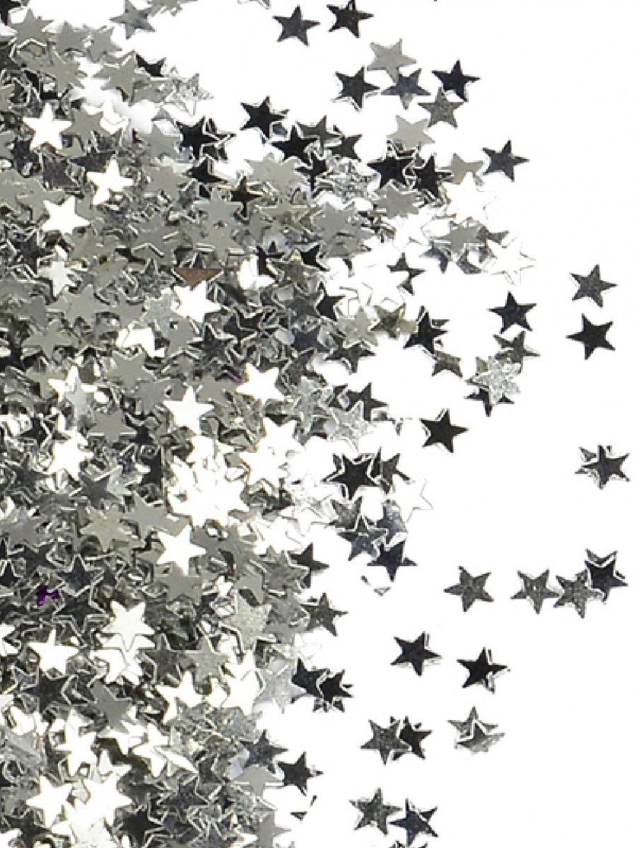 Shiny Silver Star Shape Decorative Christmas Confetti - 40g | Product ...
