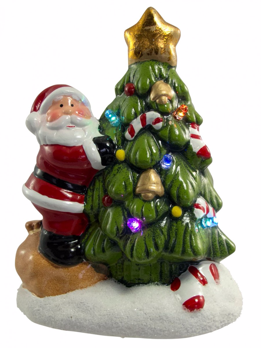 Ceramic Santa With LED Lit Christmas Tree - 16cm | Product Archive ...