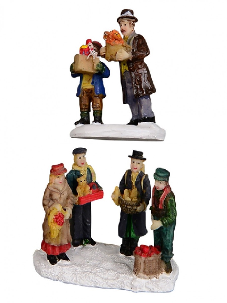 Cruising Santa, Decorating Tree & Gift Giving Christmas Figurines - 8 ...
