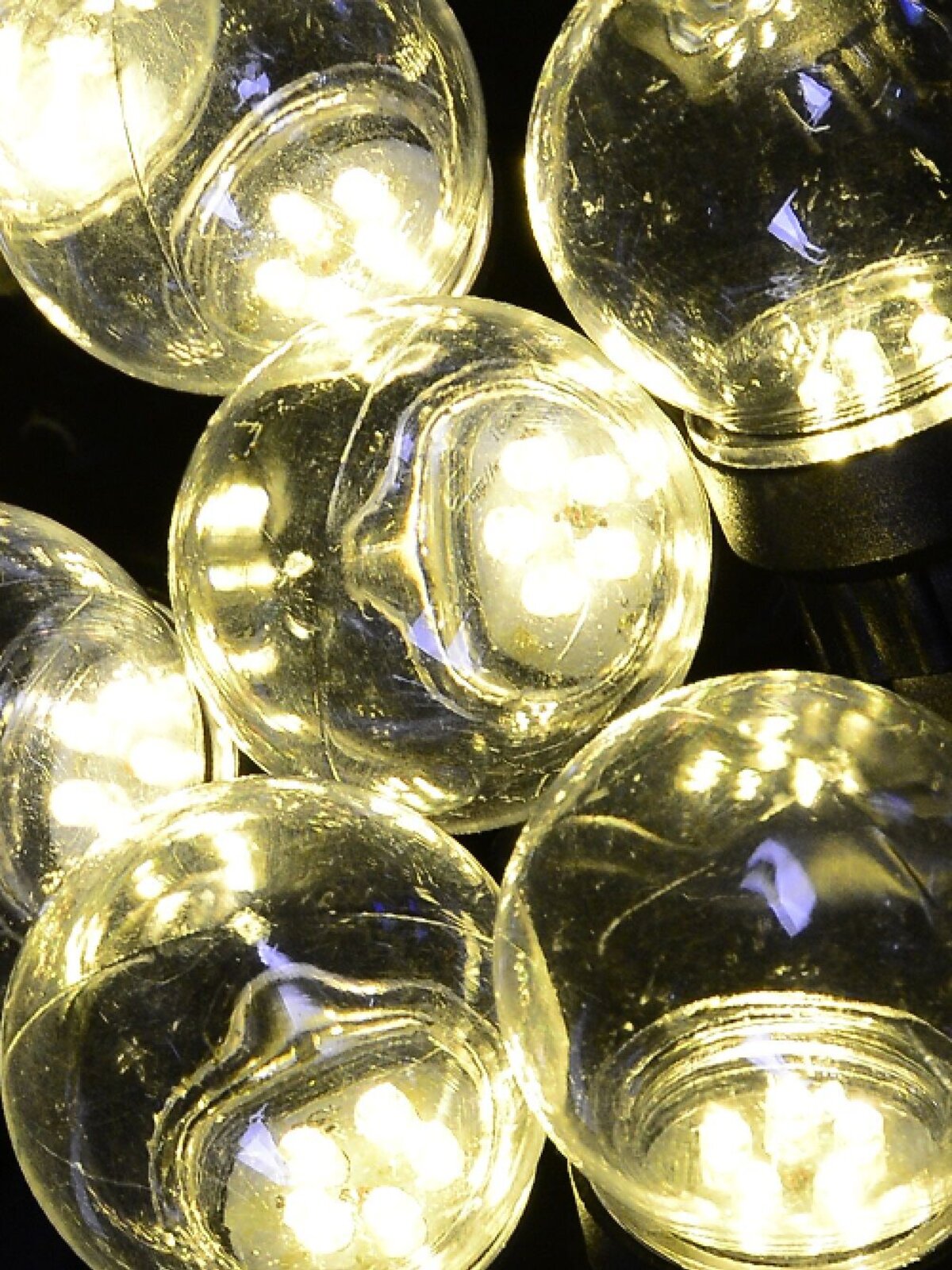 10 Clear G60 Festoon Christmas Party Lights With 50 Warm White LEDs - 5m