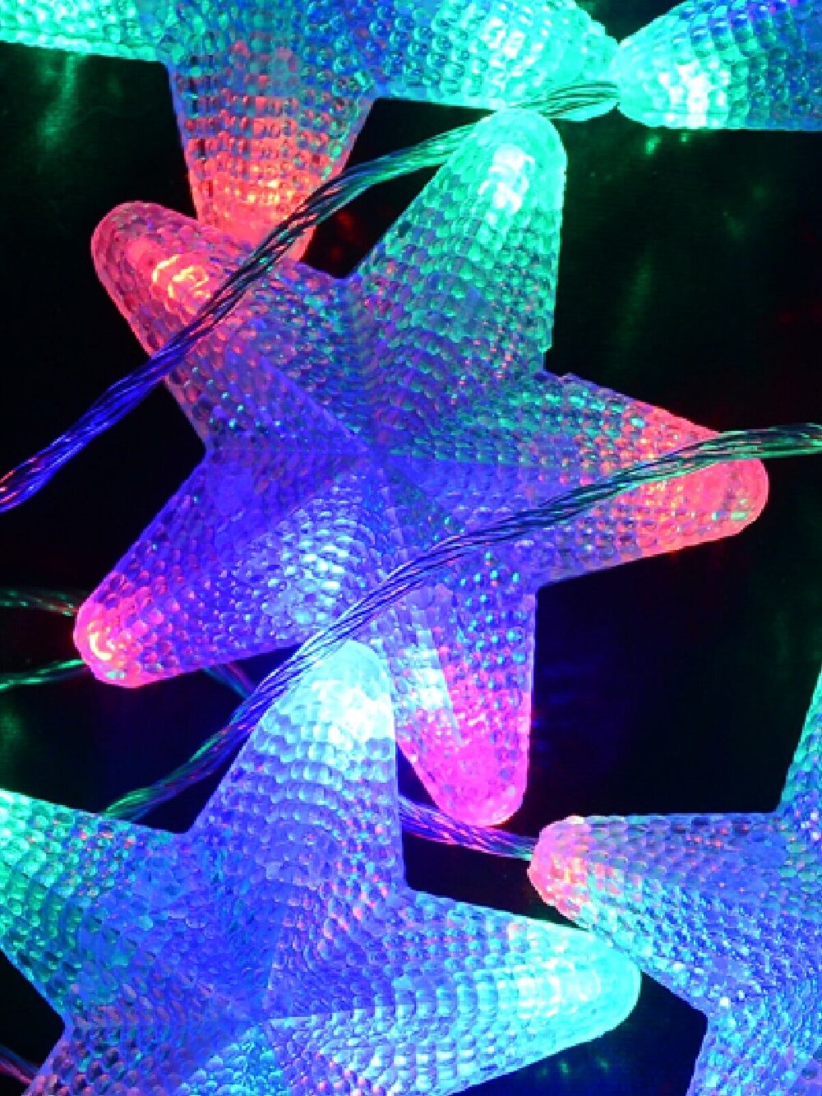 10 Multi Colour Textured Stars Twinkle LED Christmas Icicle String Light - 1.4m — image 5