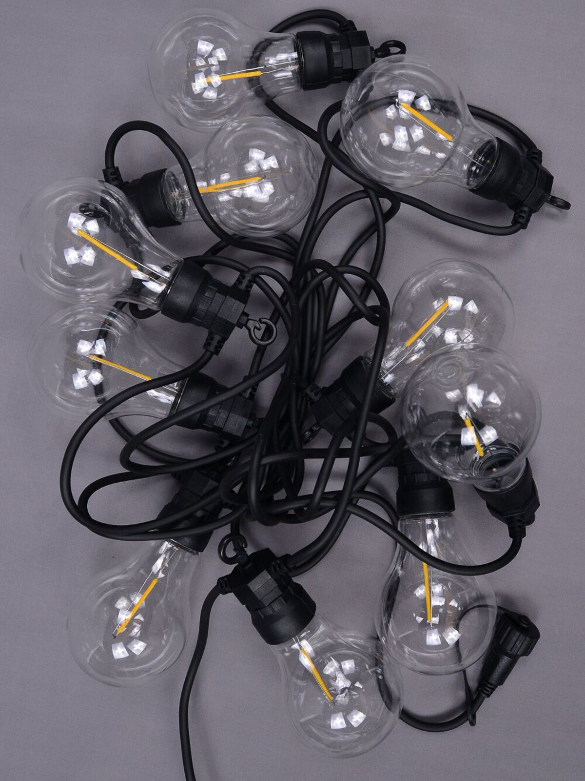 10 Warm White A60 With Filament Bulb Connectable Festoon Party Lights - 5m