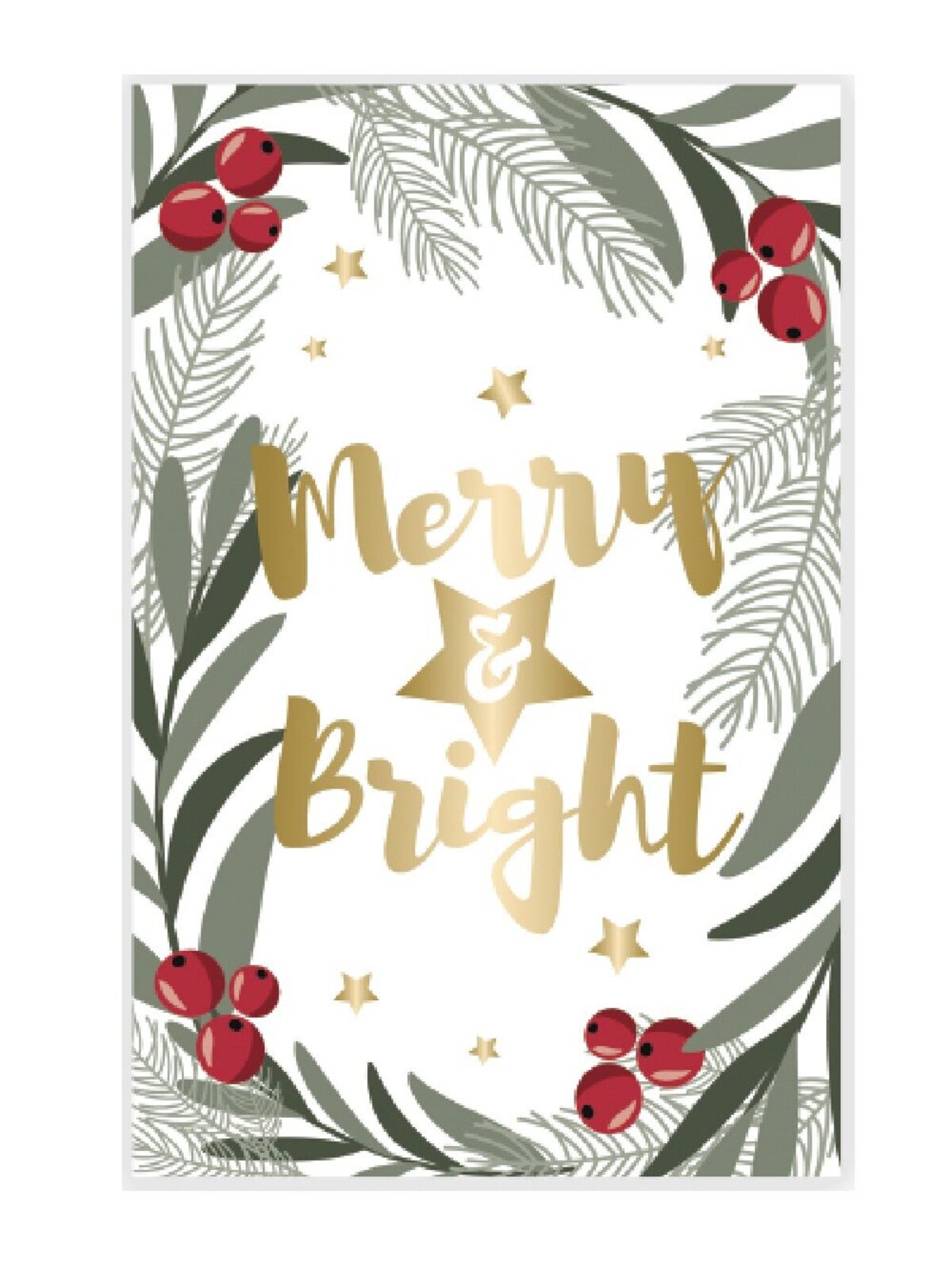 10x 17cm Christmas Botanical & Floral Gold Foil Greeting Cards Pack — image 3