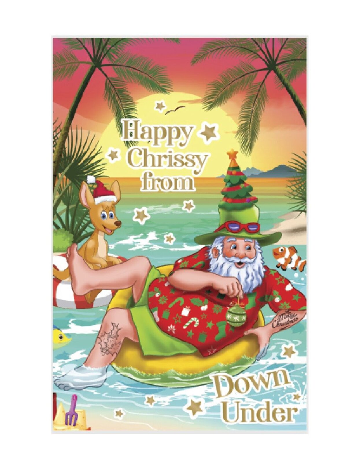 10x Elegant Australiana Christmas Cards With Gold Foil Pack | 17cm — image 2