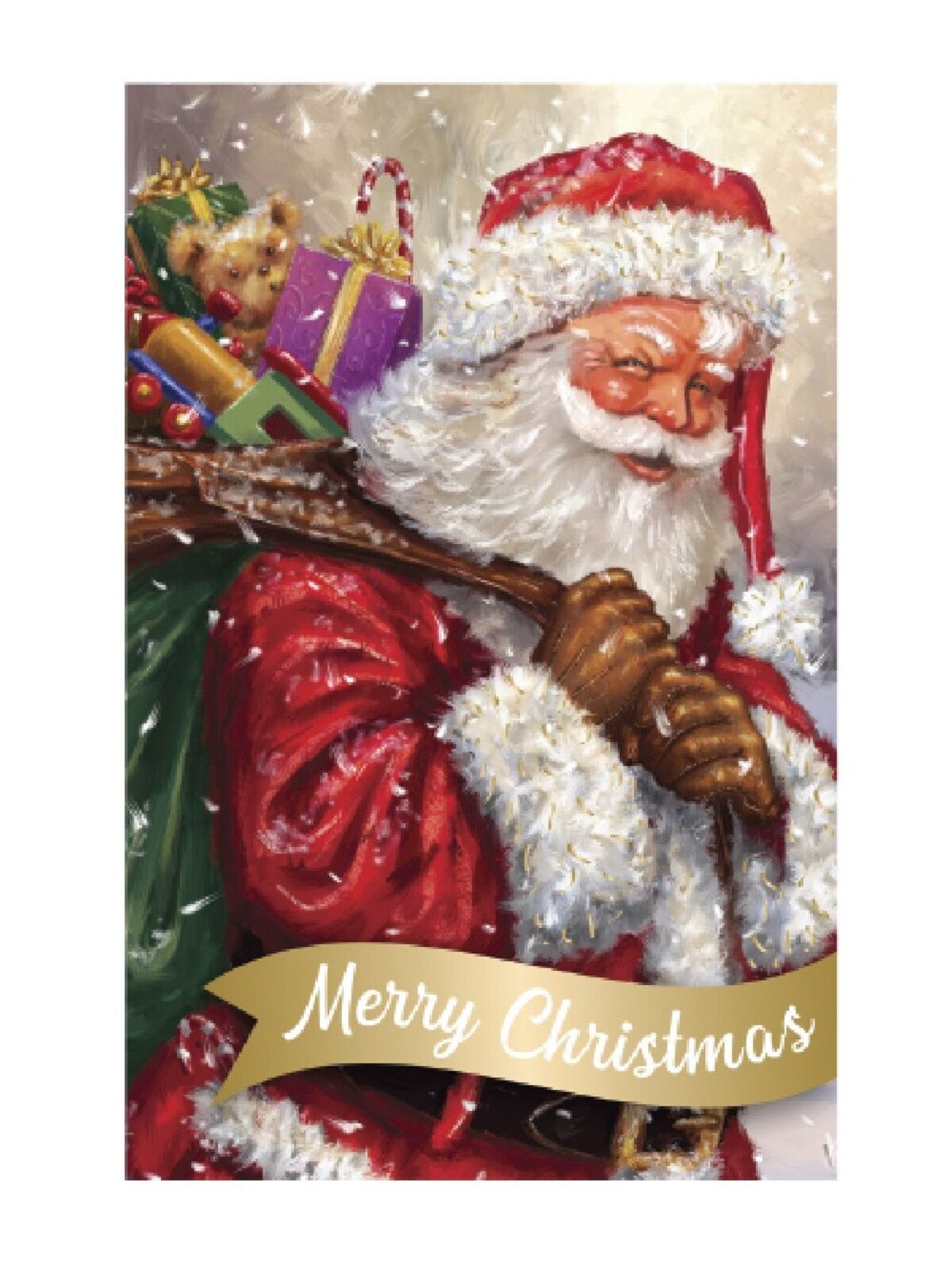 10x Santa Claus Christmas Greeting Cards With Metallic Highlights Pack | 17cm — image 2