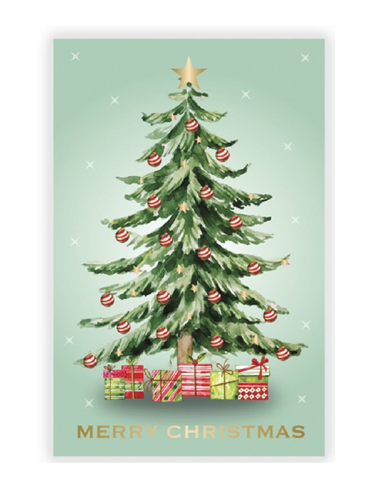 10x Traditional Christmas Decorating Gold Foil Cards Pack | 17cm — image 2