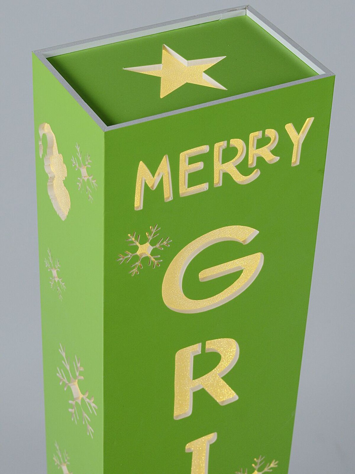 1.1m Green Merry Grinchmas Signpost With Warm White LED Light Display — image 6