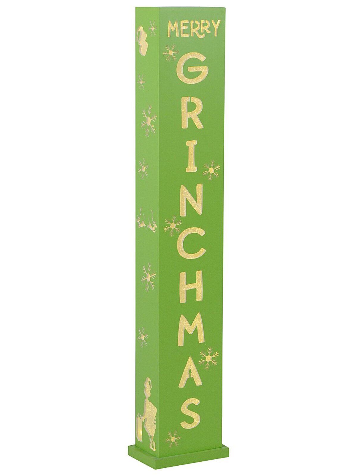 1.1m Green Merry Grinchmas Signpost With Warm White LED Light Display — image 3
