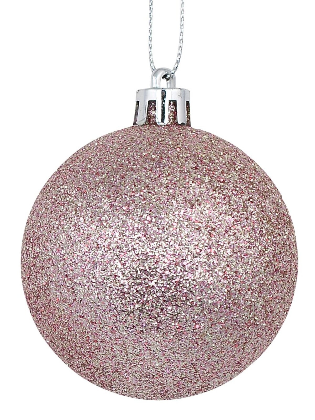 12 x 60mm Pink Glitter, Matte & Metallic Christmas Baubles — image 4