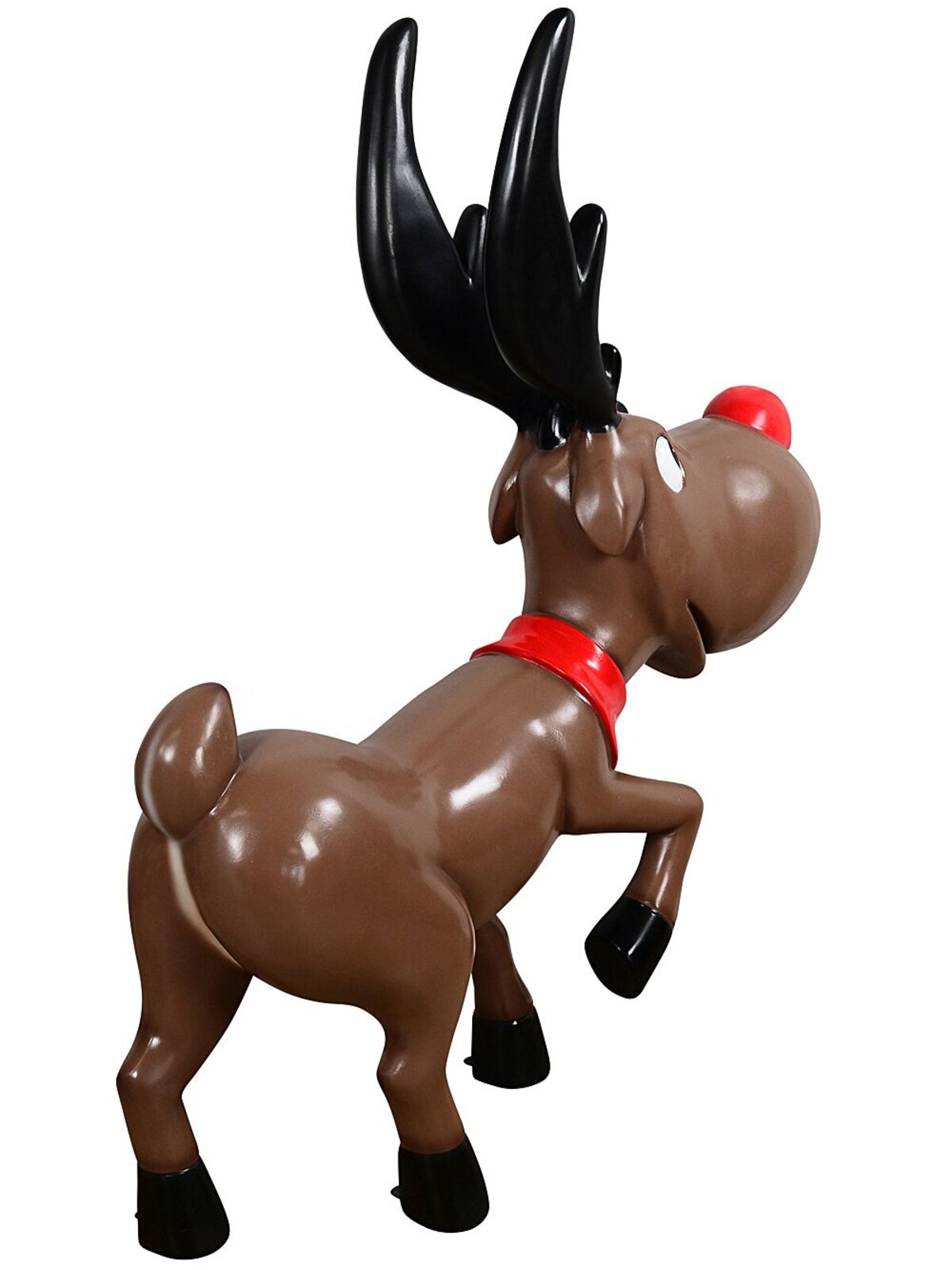 1.2m Cartoon Caricature Red Nose Reindeer Life Size Resin Christmas Ornament — image 6