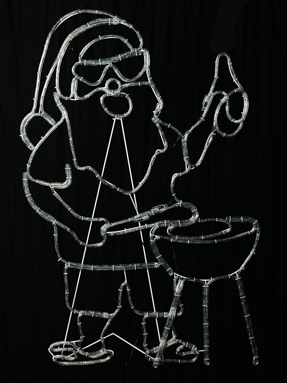 1.2m Cheers! BBQ Cooking Santa Outdoor Christmas Multi Colour LED Display — image 5