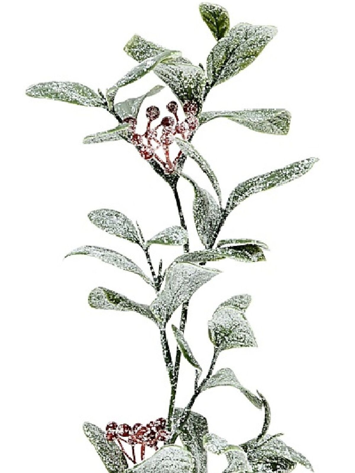 1.2m Frosted Mistletoe Christmas Vine Garland | Red Berries & Silver Glitter — image 3