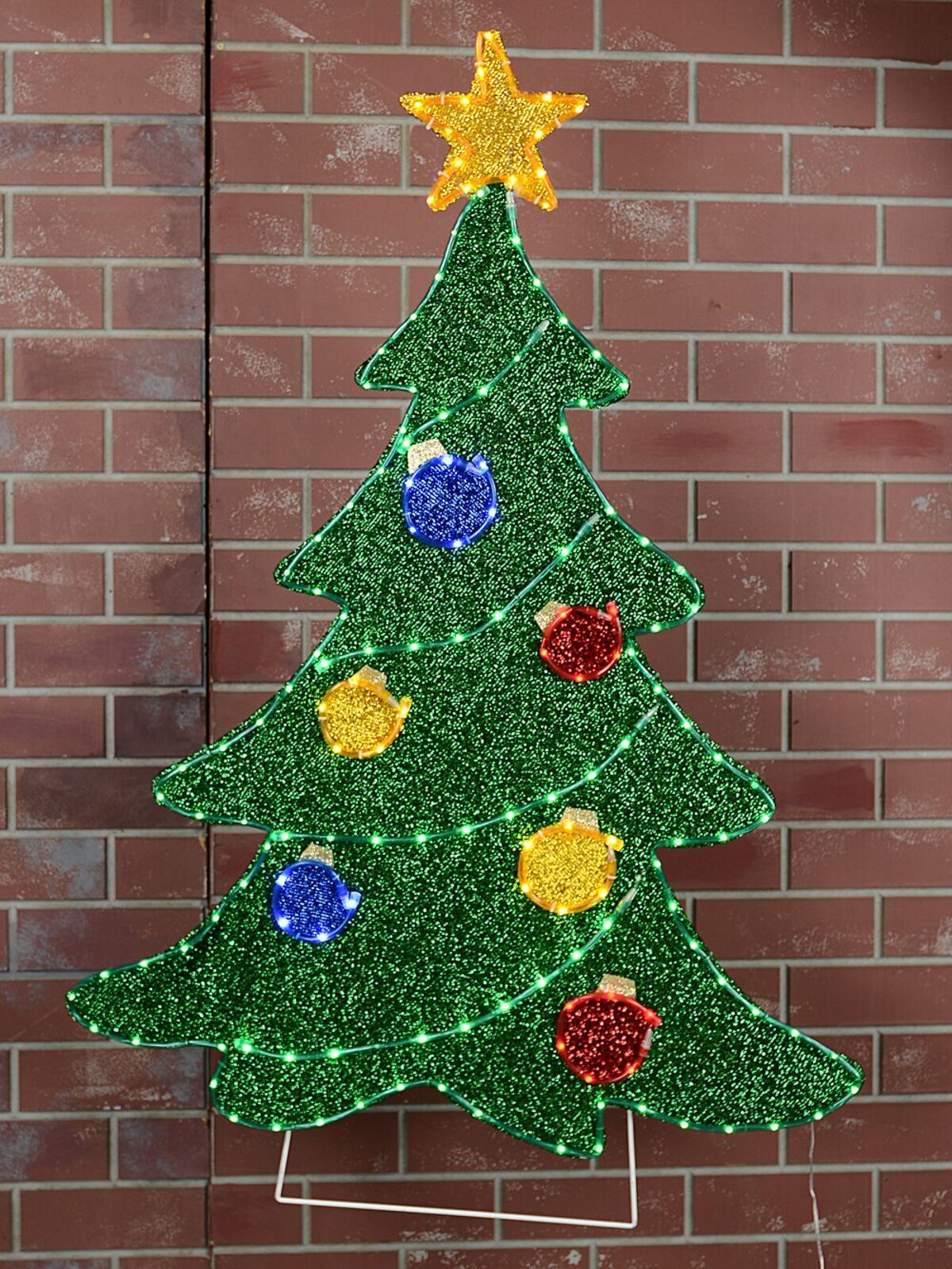 1.2m Tinsel Mesh Decorated Christmas Tree With LED Twinkle Rope Light Display — image 4