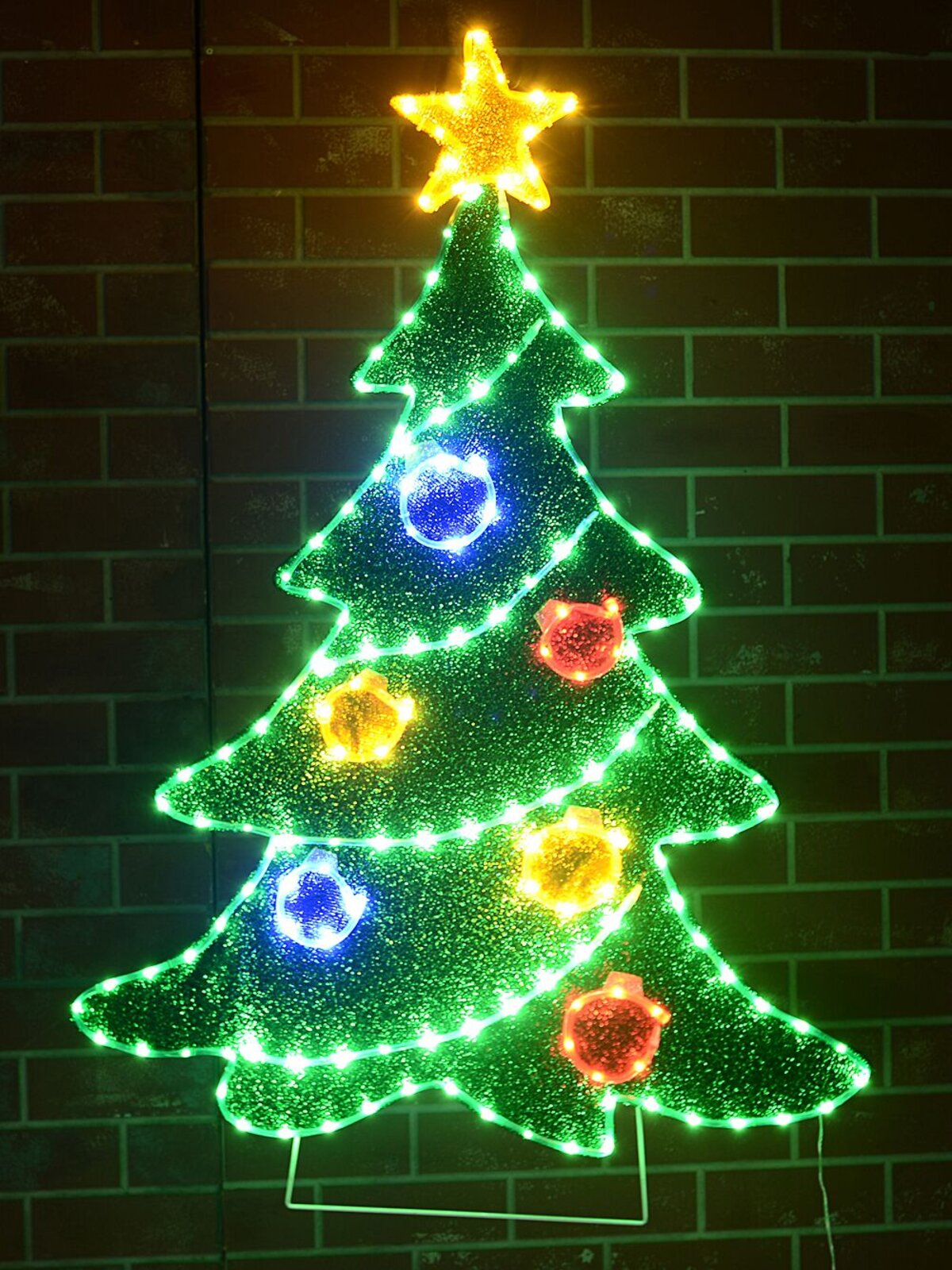 1.2m Tinsel Mesh Decorated Christmas Tree With LED Twinkle Rope Light Display — image 2