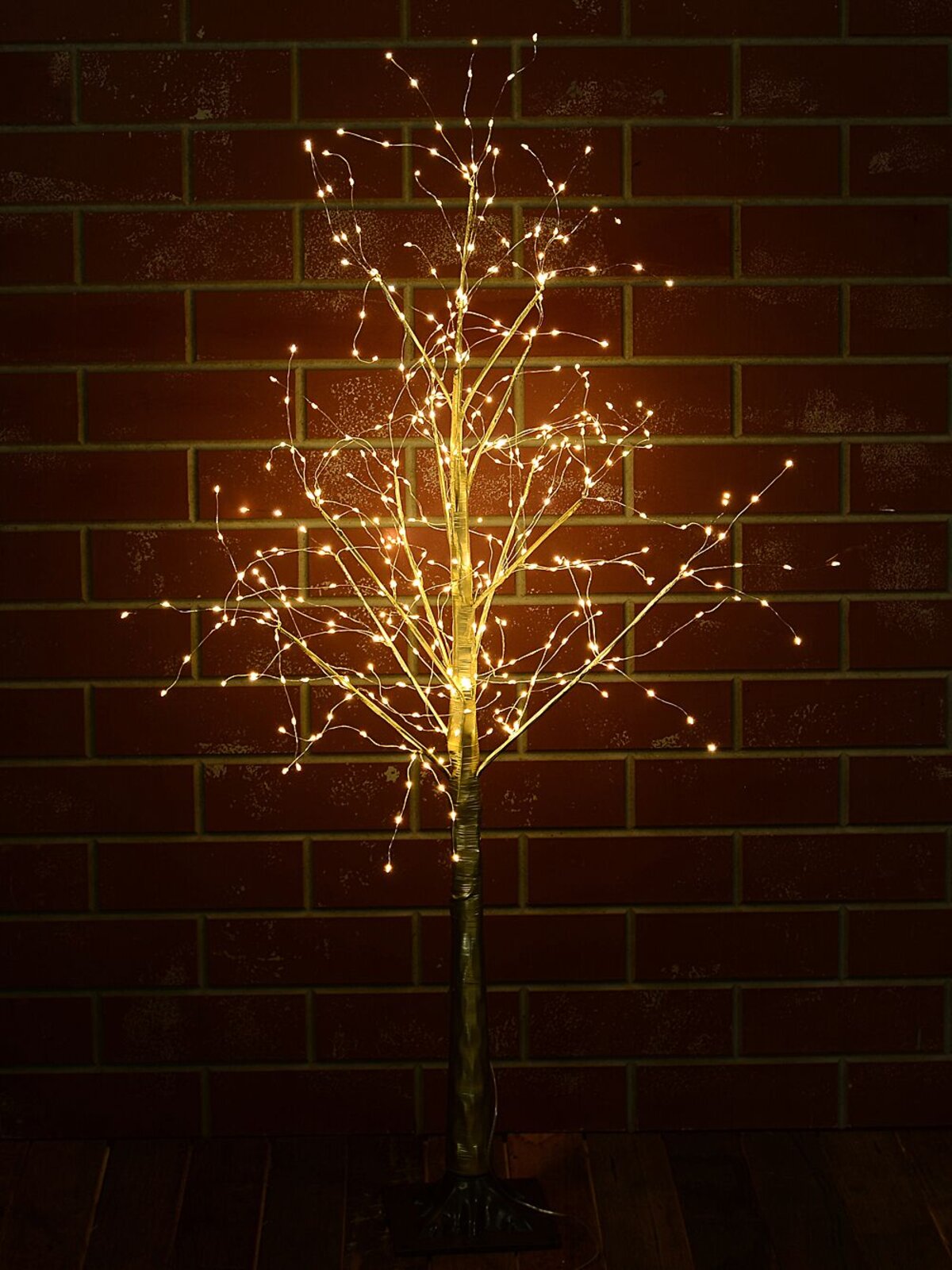 1.2m Warm White LED Gold Branch Outdoor Birch Tree — image 2