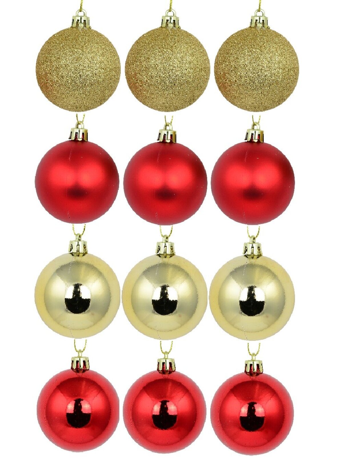 12x Timeless Red & Gold Essential Mixed Finish Baubles | 60mm — image 3