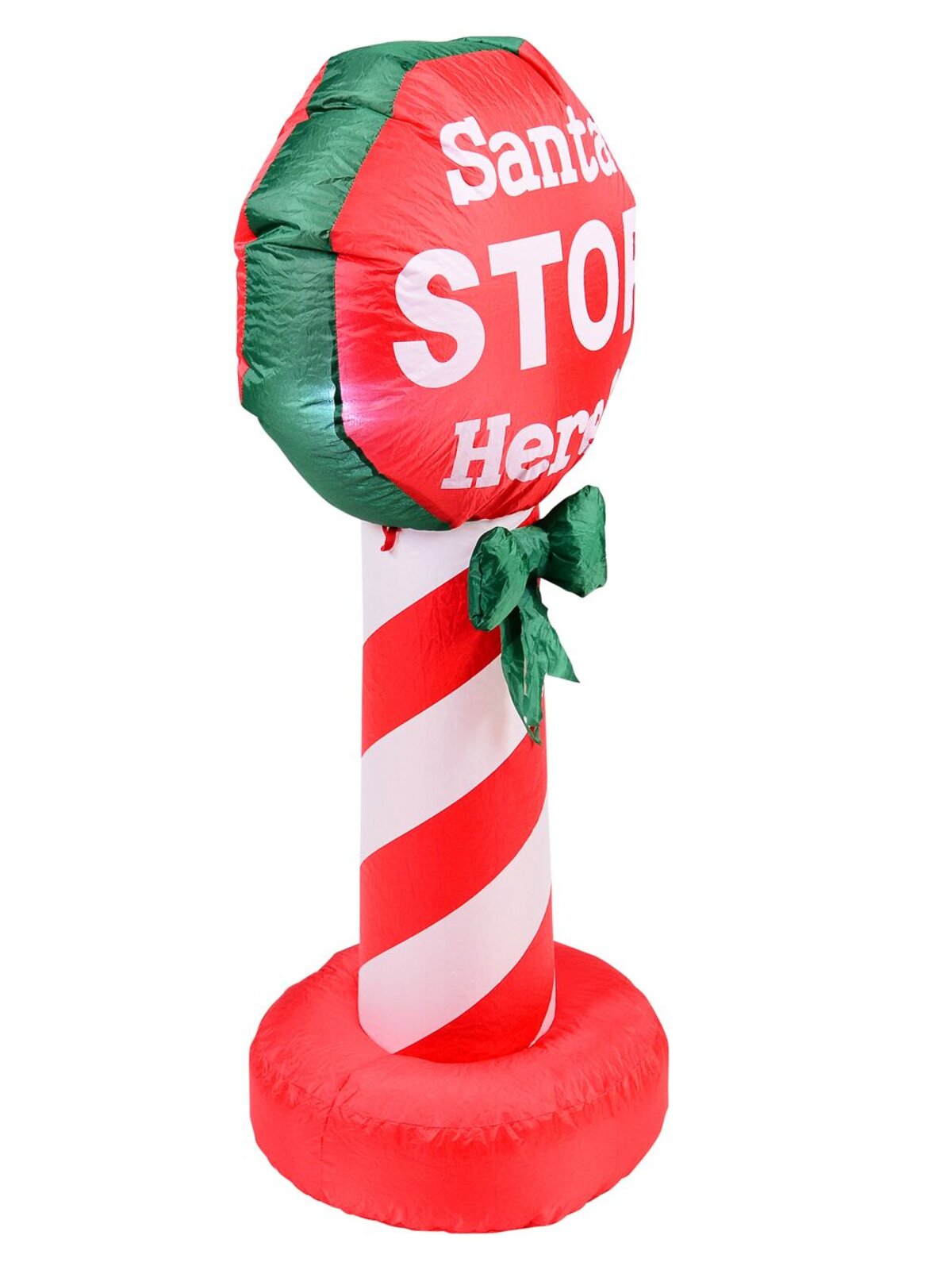 1.3m Santa Stop Here! Sign With Bow Illuminated Christmas Inflatable — image 3
