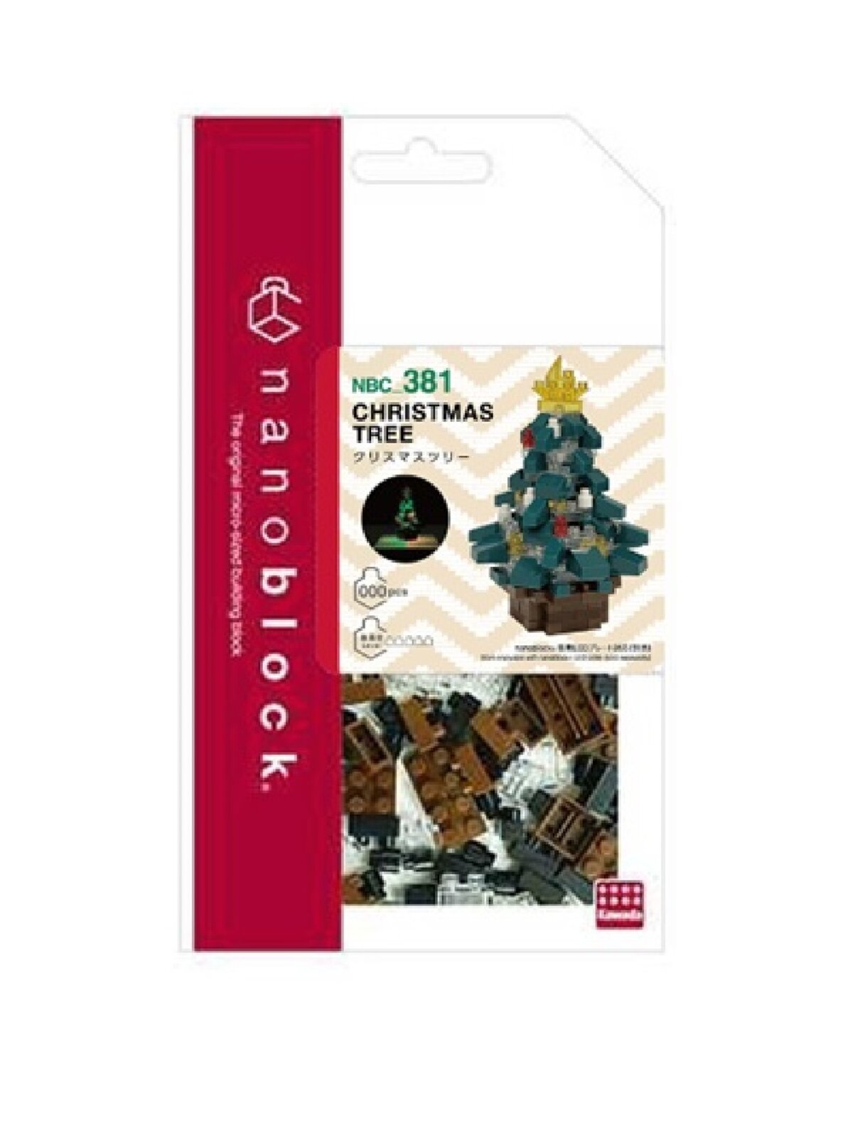 140 Piece Nanoblocks Decorated Christmas Tree & Star NBC_381  — image 4