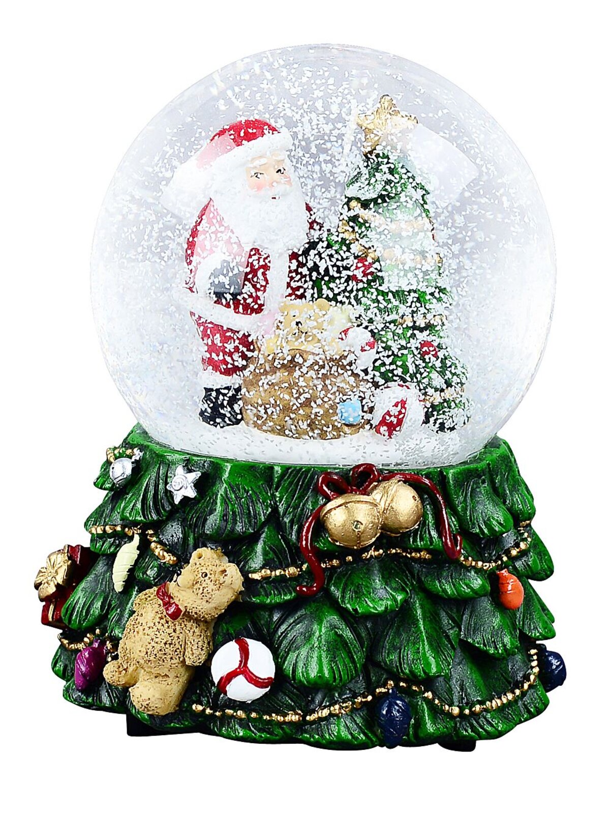14cm Santa, Tree & Gifts With Music & Lights Waterball Snow Globe Ornament — image 6