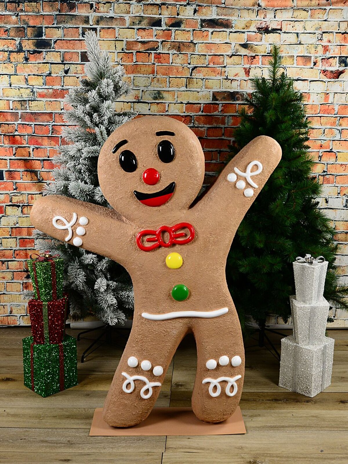 1.4m Cheery Gingerbread Man Life Size Resin Christmas Ornament — image 2