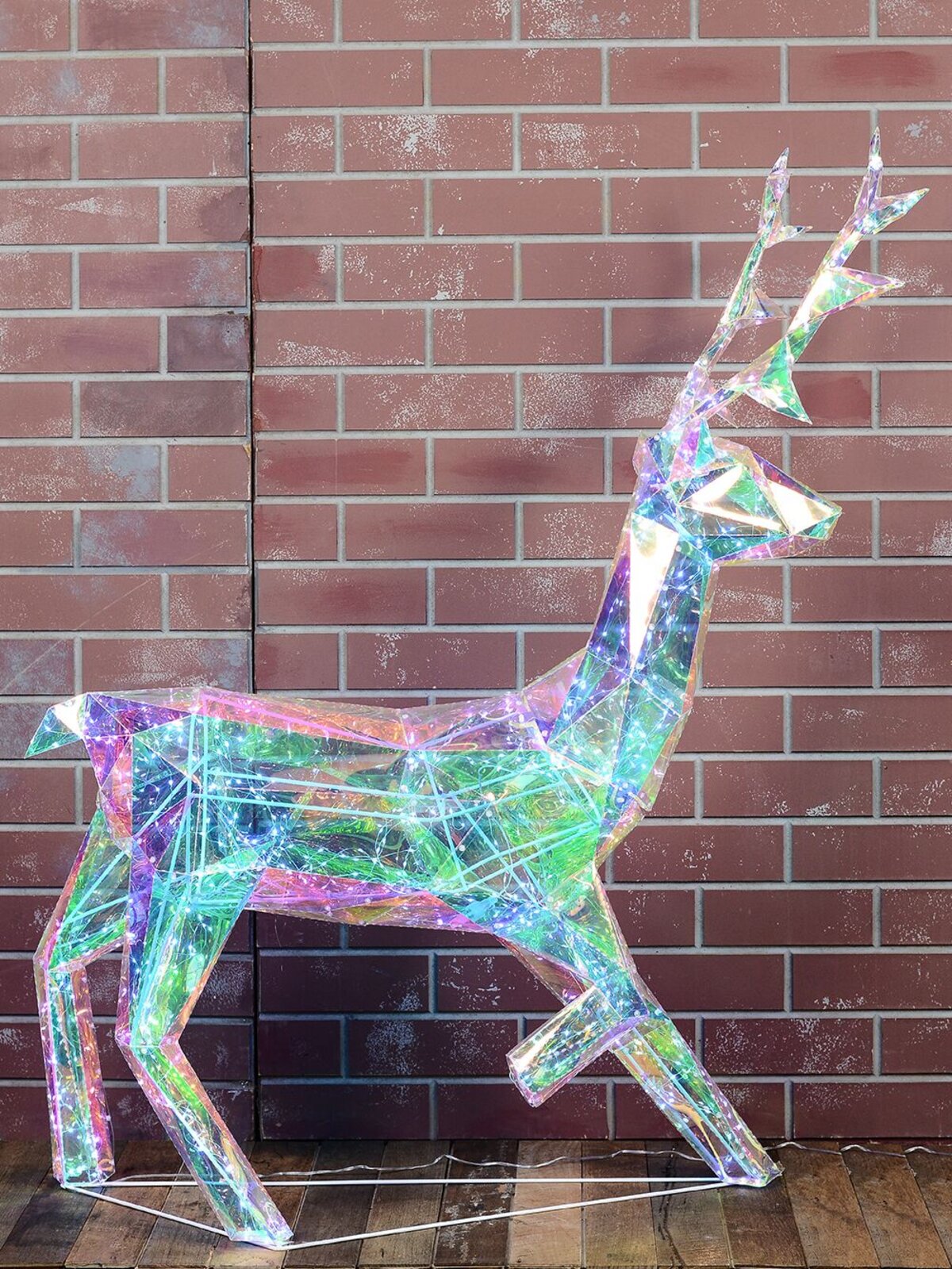 1.4m Outdoor 3D Iridescent & Holographic Standing Reindeer LED Light Display — image 6