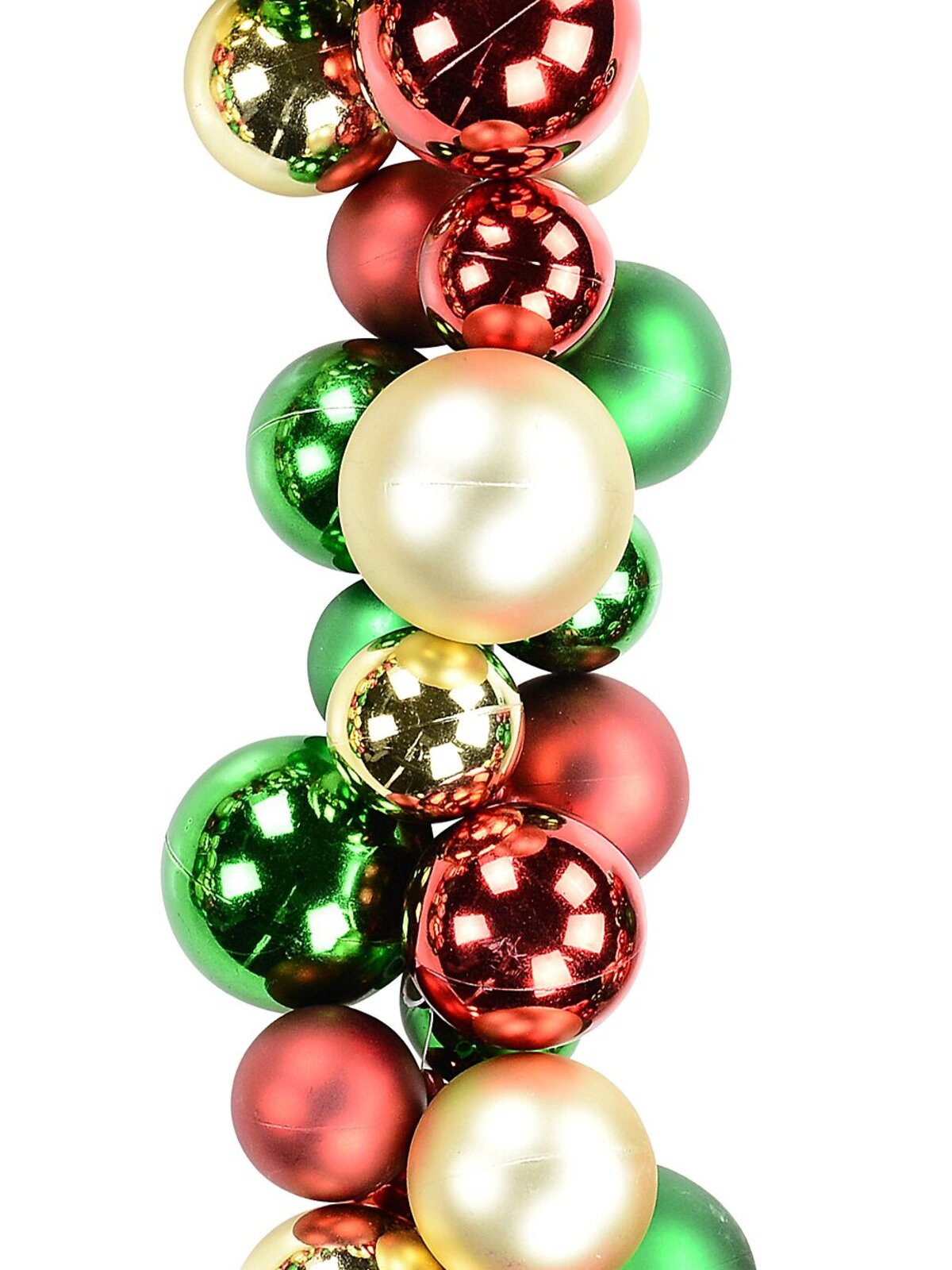 1.4m Red Green & Gold Metallic & Matte Large Display Bauble Cluster Garland — image 5