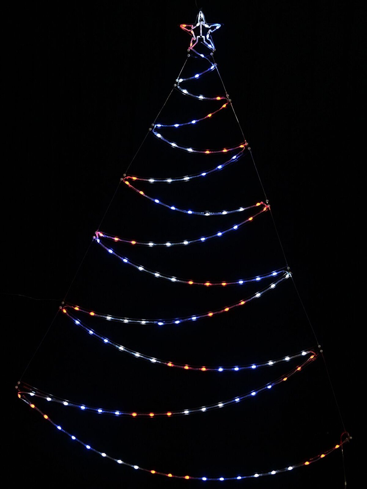 1.4m Wavy Christmas Tree & Star With Digital Rainbow LED Light Display — image 7