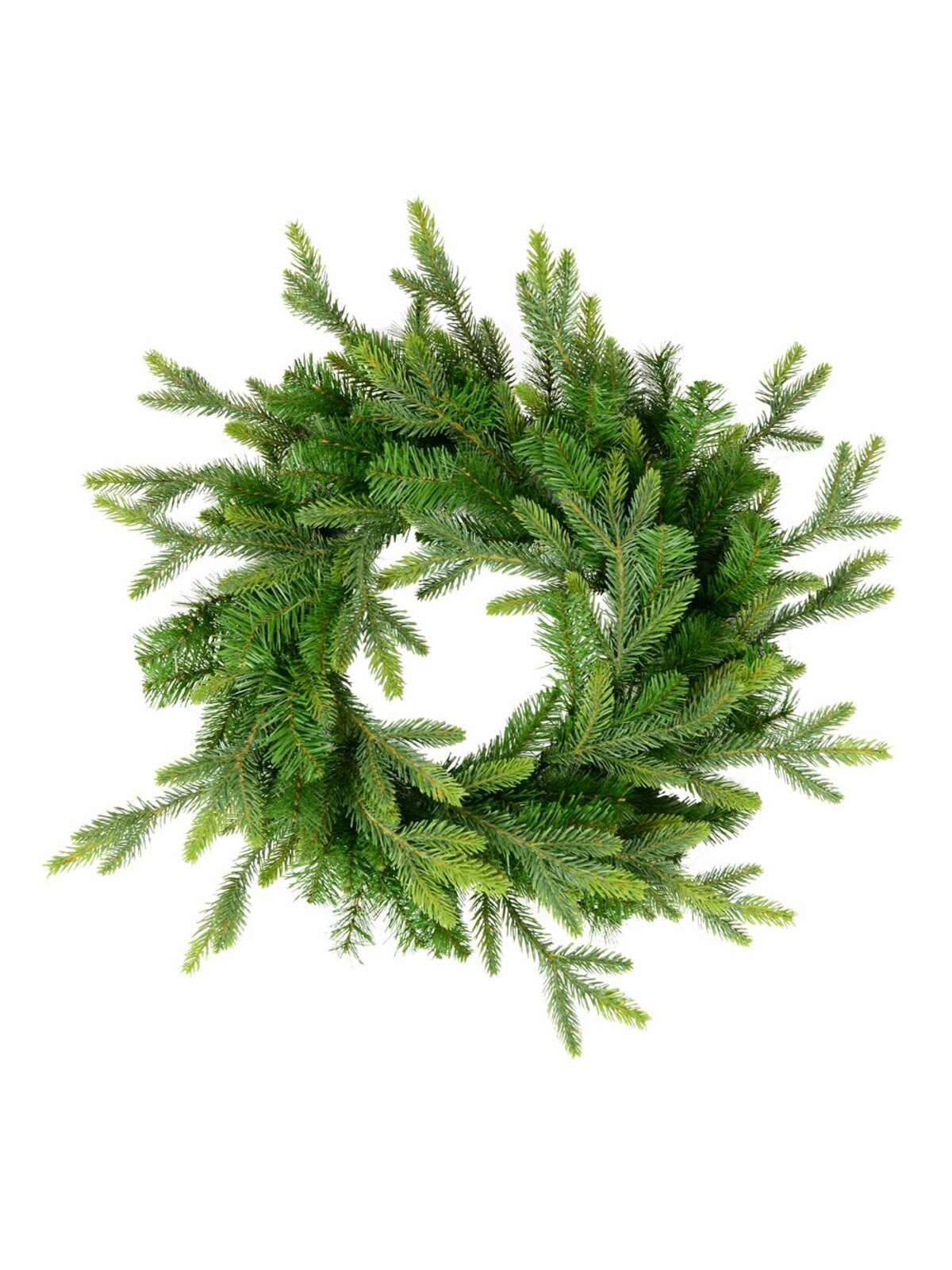 Gold Glittered Natural Look Wreath With Pine Cones, Berries & 94 Tips - 48cm