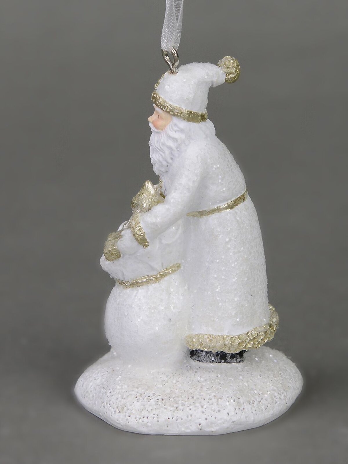 Traditional Father Christmas with Sack of Gifts, Hanging Ornament - 70mm