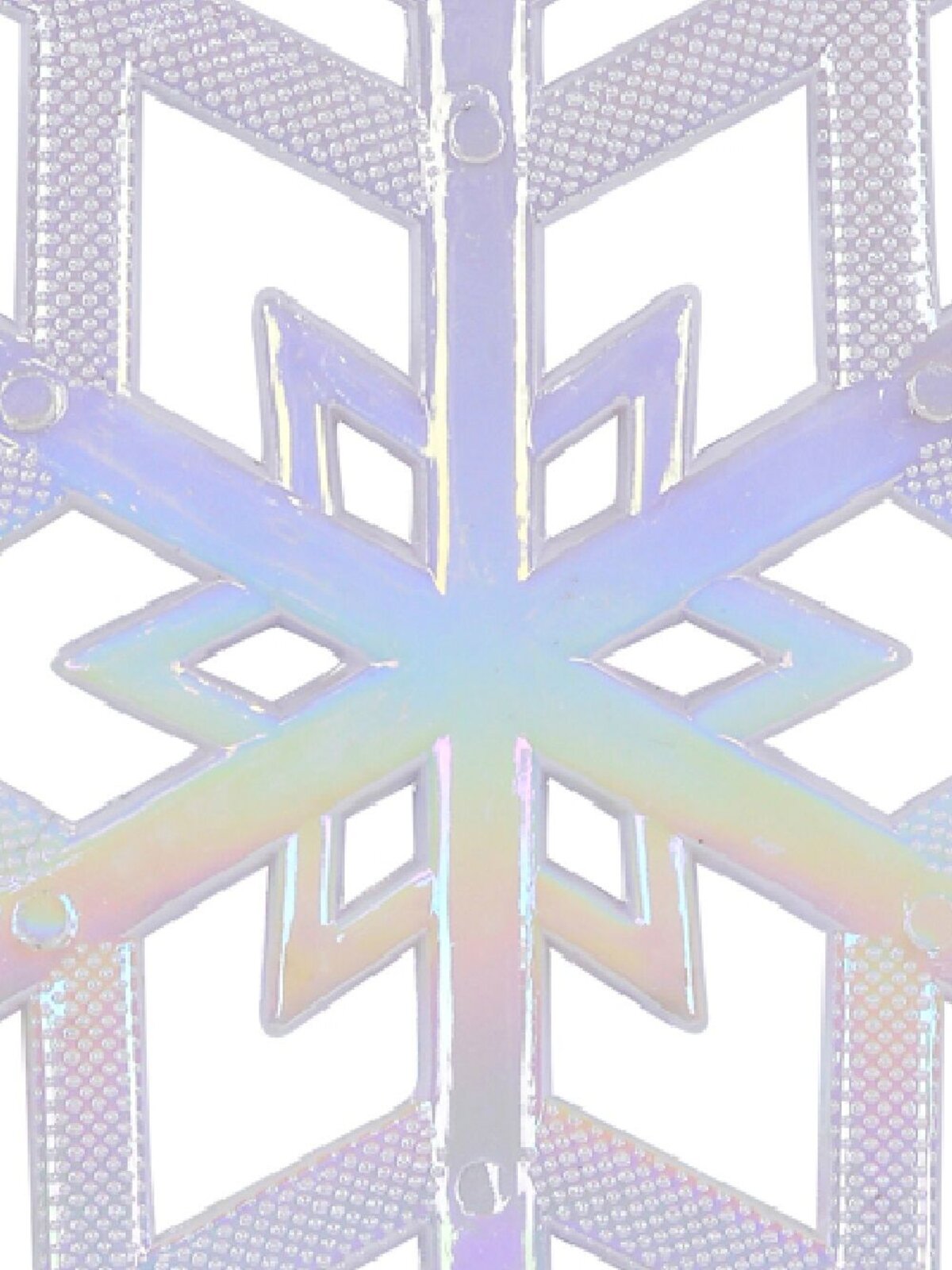 15cm Iridescent Gloss & Textured White Christmas Snowflake Ornament — image 4
