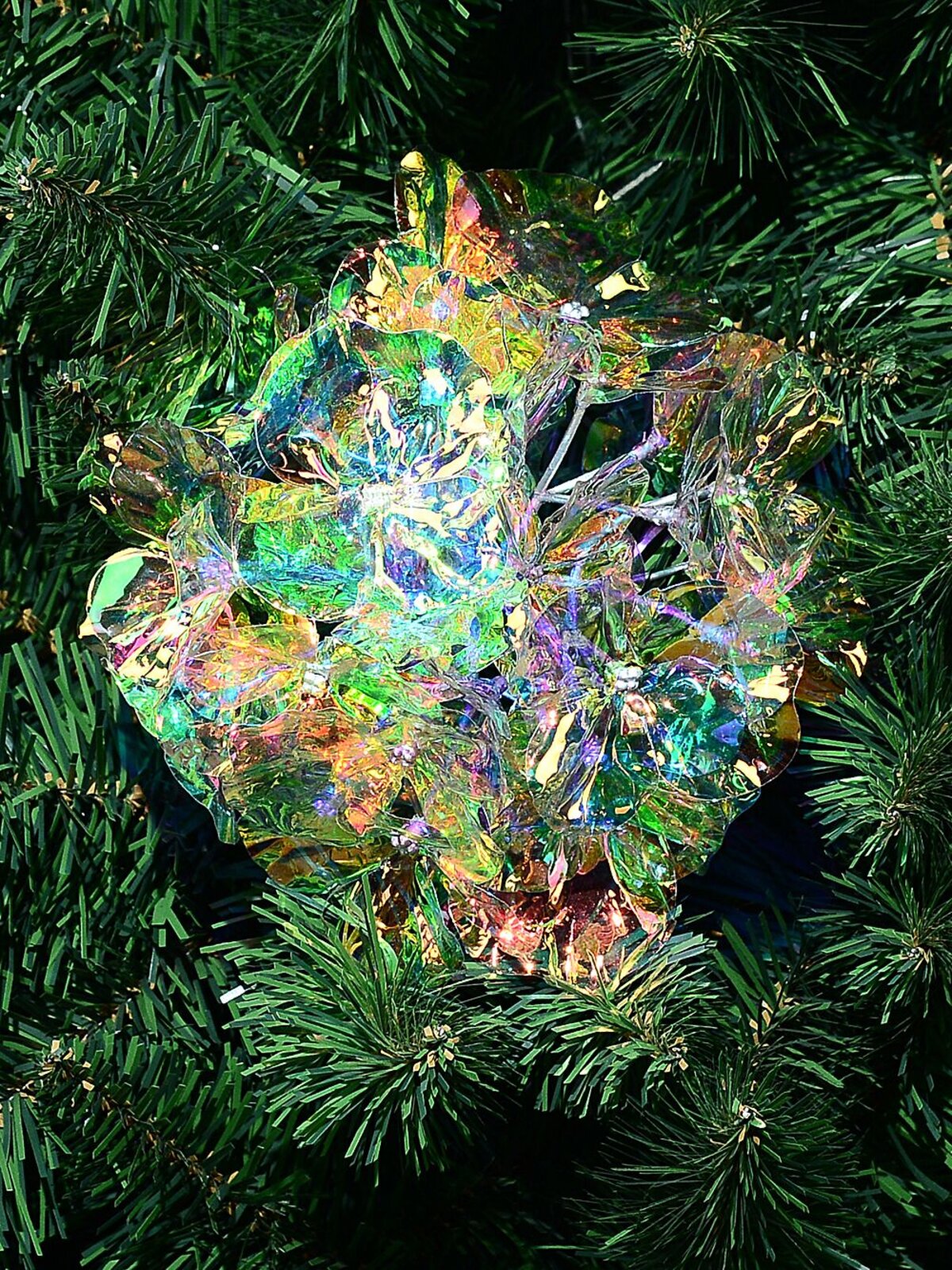 Iridescent Hydrangea Floret Cluster Christmas Tree Clip Pick | 15cm — image 2