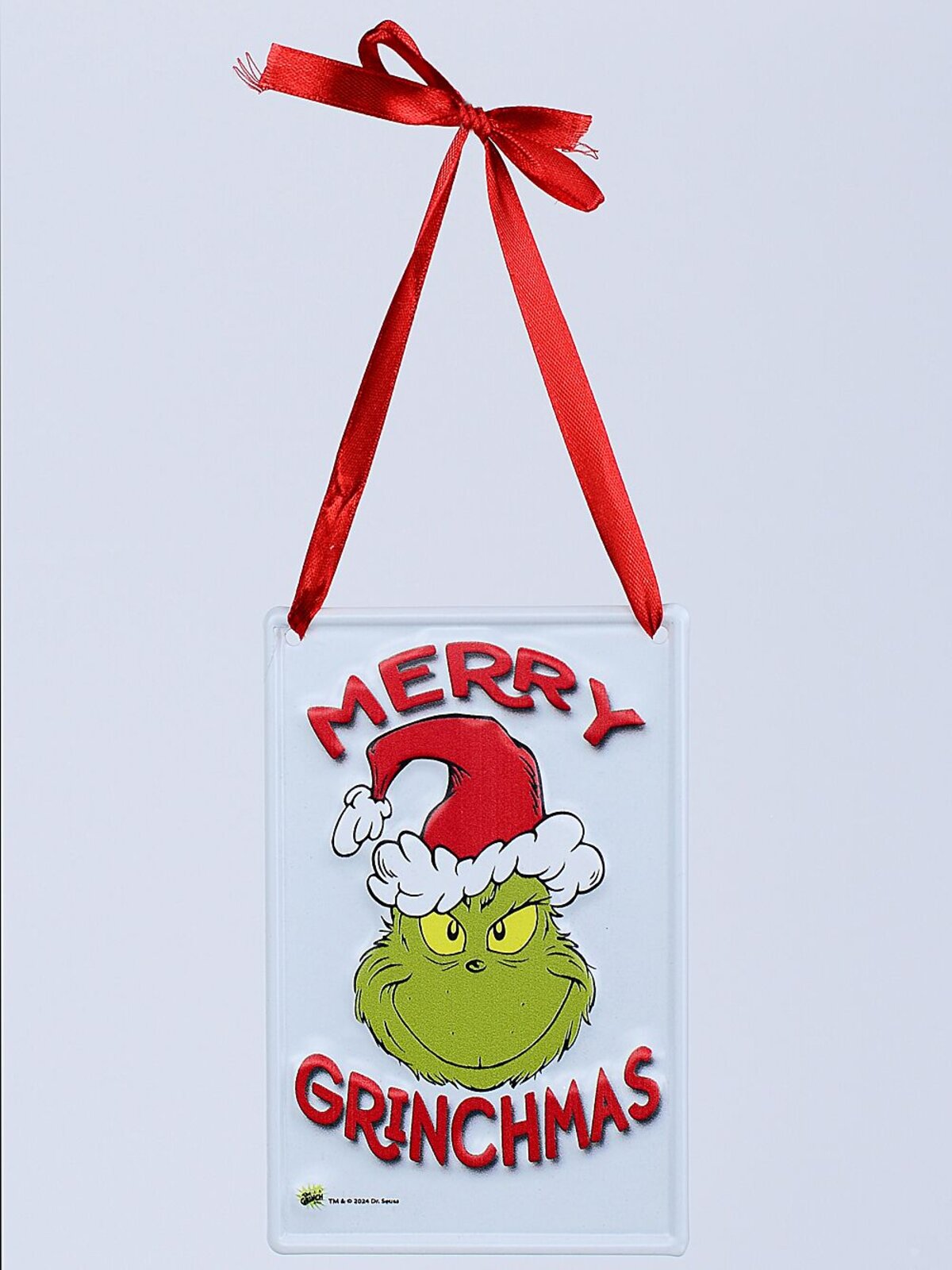 15cm Merry Grinchmas Hanging Metal Plaque — image 3