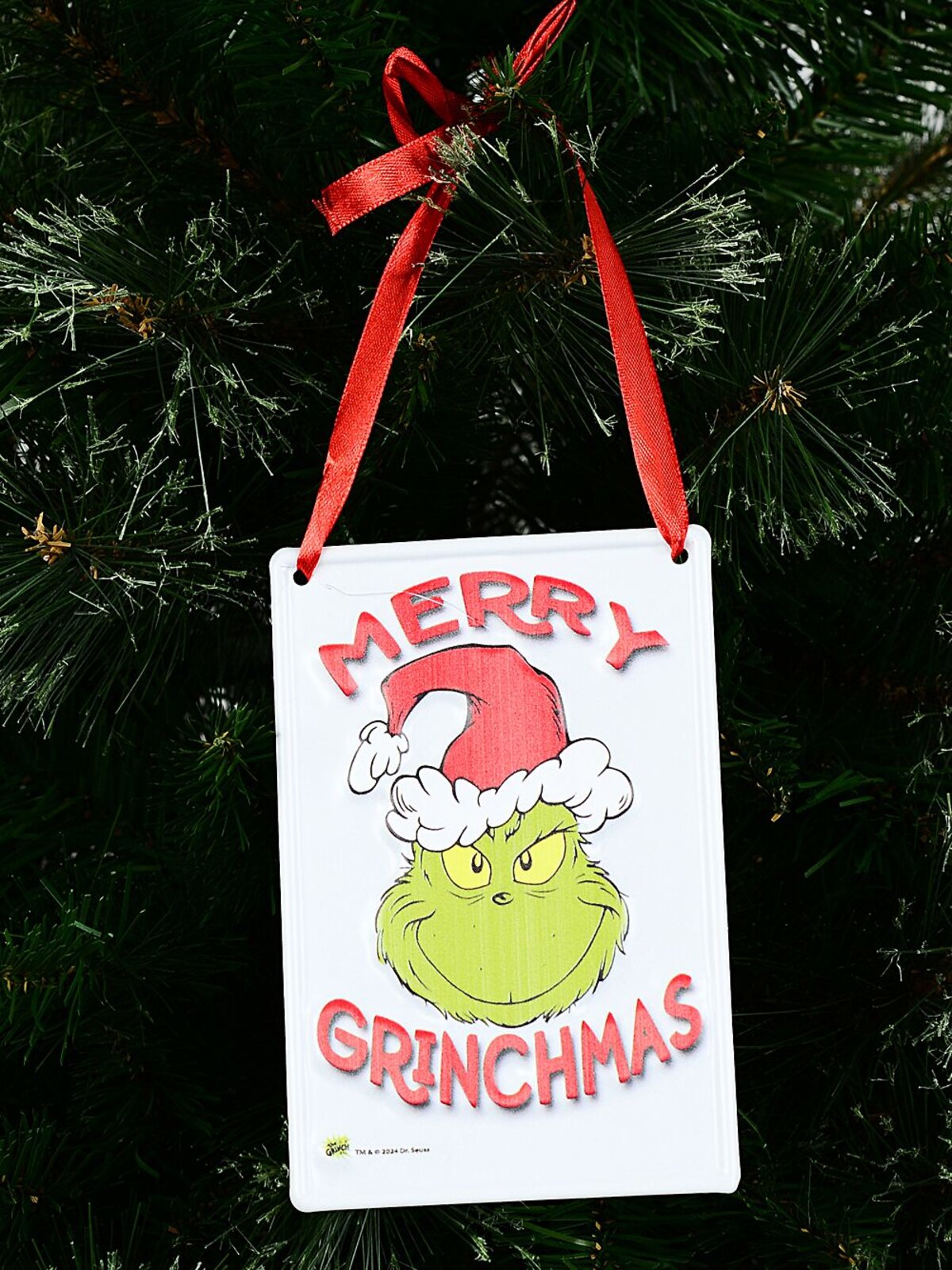 15cm Merry Grinchmas Hanging Metal Plaque — image 2