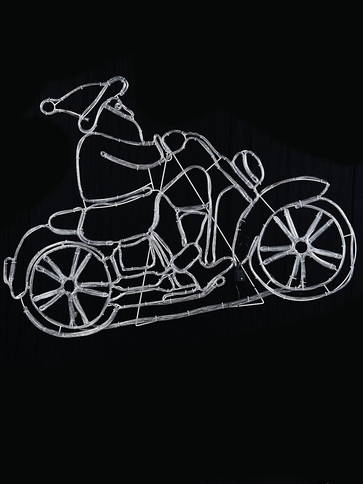 1.5m Santa Riding Motorbike With Cool White, Red & Green LED Light Display — image 5