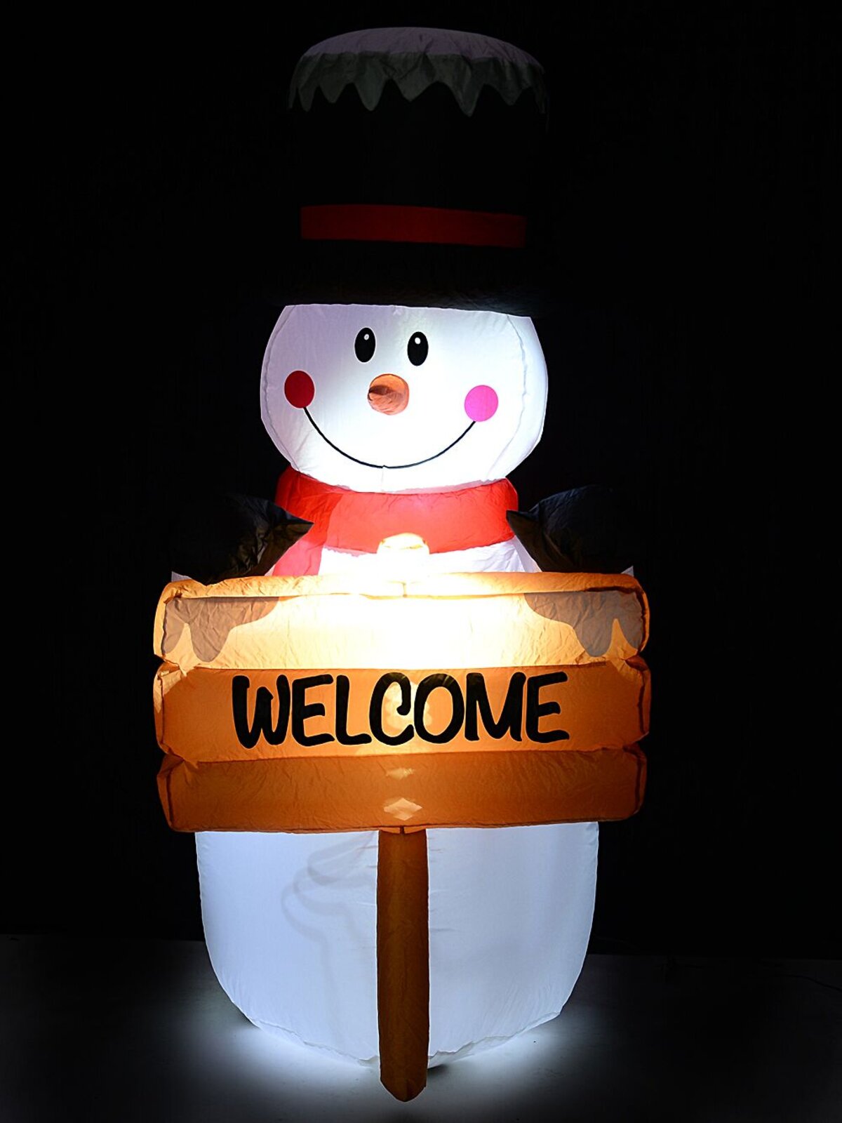 1.5m Snowman & Welcome Signpost | LED Outdoor Inflatable — image 6