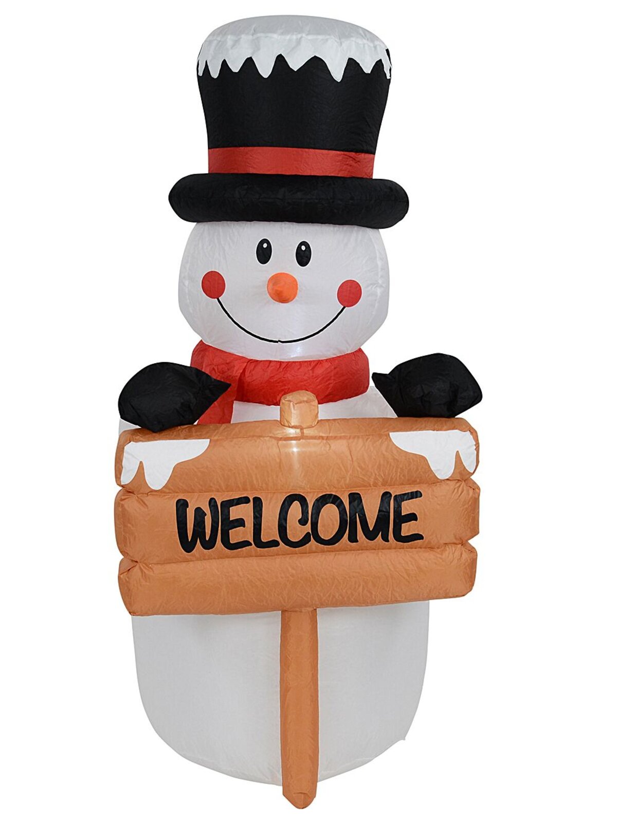 1.5m Snowman & Welcome Signpost | LED Outdoor Inflatable — image 2