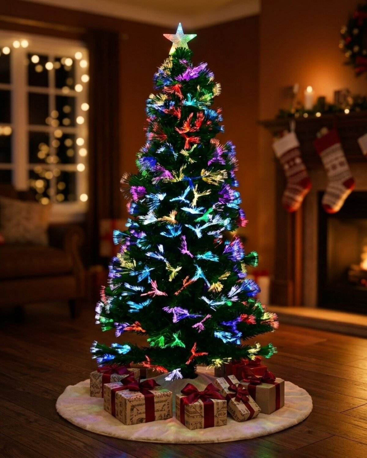 1.5m Vivid Multi Colour Dynamic LED Fibre Optic Christmas Tree | 185 Tips — image 2