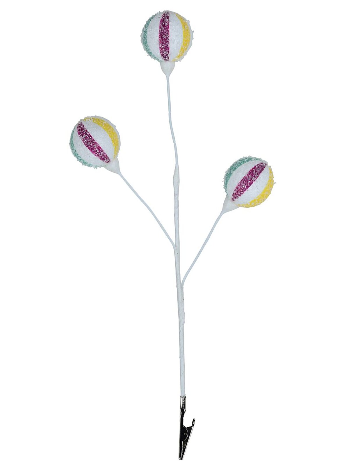 Frosted Sassy Spheres Candy Ball Lollipops Christmas Tree Clip Pick | 16cm — image 3