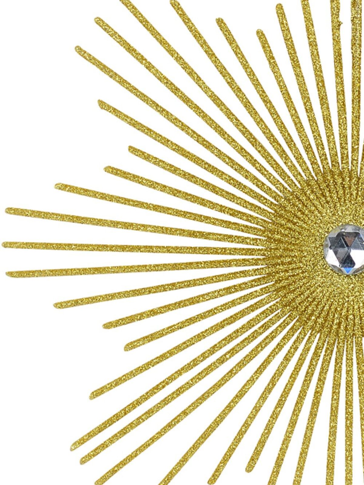 17cm Gold Glitter Starburst With Diamante Christmas Tree Ornament — image 2
