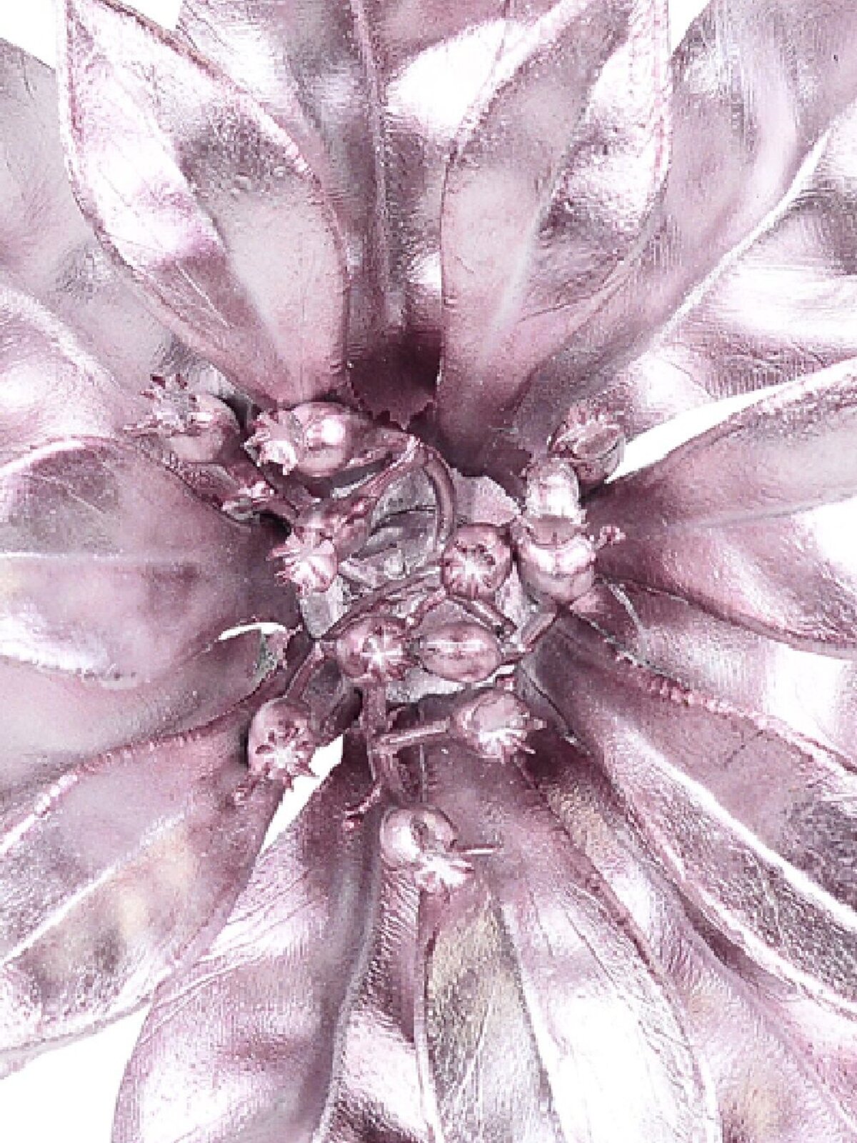 Matte Pink Moulded PVC Poinsettia Christmas Tree Clip Pick | 18cm — image 3