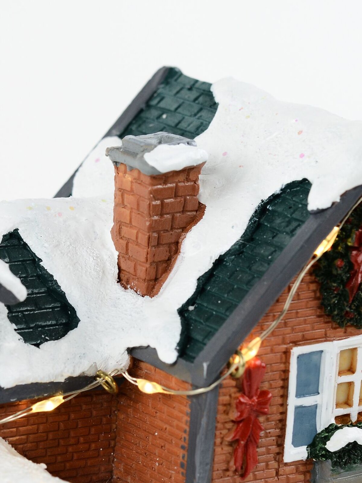 18cm Santa With Bell At Factory Illuminated Battery Village Scene — image 6