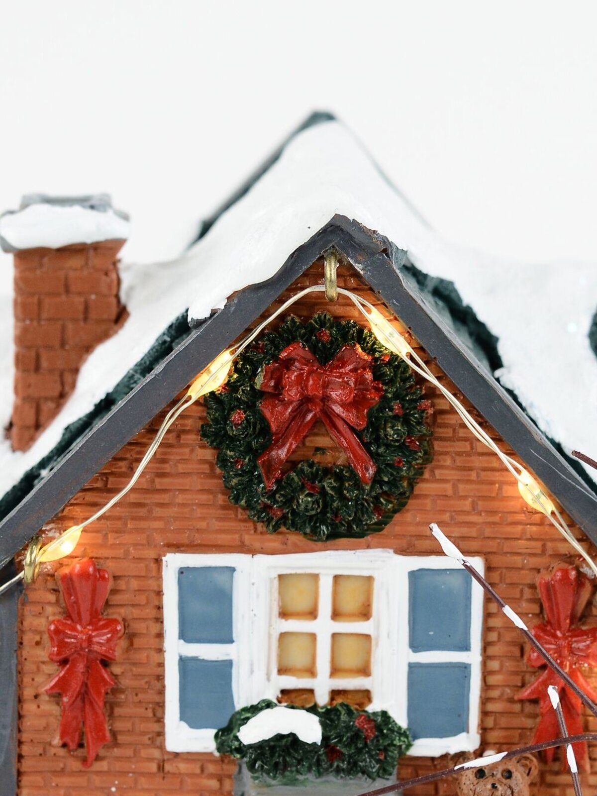 18cm Santa With Bell At Factory Illuminated Battery Village Scene — image 5