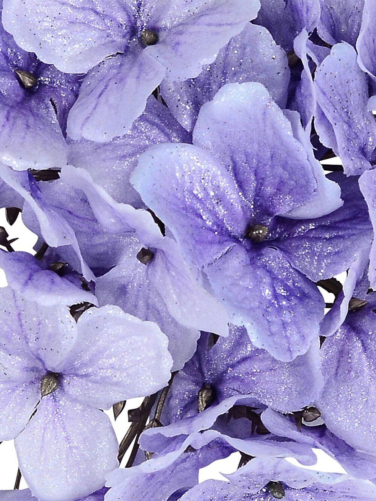 Violet Hydrangea Floret Cluster With Silver Christmas Tree Clip Pick | 15cm — image 3